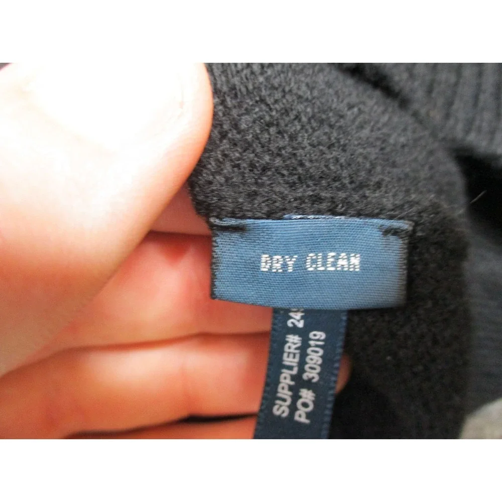 Polo Ralph Lauren Sweater Mens Large Black Lambs Wool V Neck Pullover Luxury